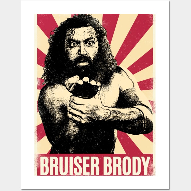 Retro Vintage Bruiser Brody Giving Pose Wall Art by Play And Create